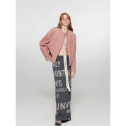Imported Vintage Suede Lambskin Leather Jacket, Short-Cropped Genuine Leather Blazer "Sweet Cherry Party"