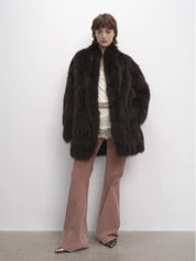 Light Years Away Imported Crown Grade Fox Fur Fashion Light Luxury Style Suit Collar Mid-Length Fur