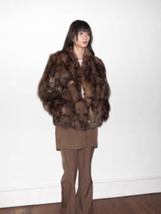 Leopard Resurgence Special limited edition natural color fox hair spotted fur coat