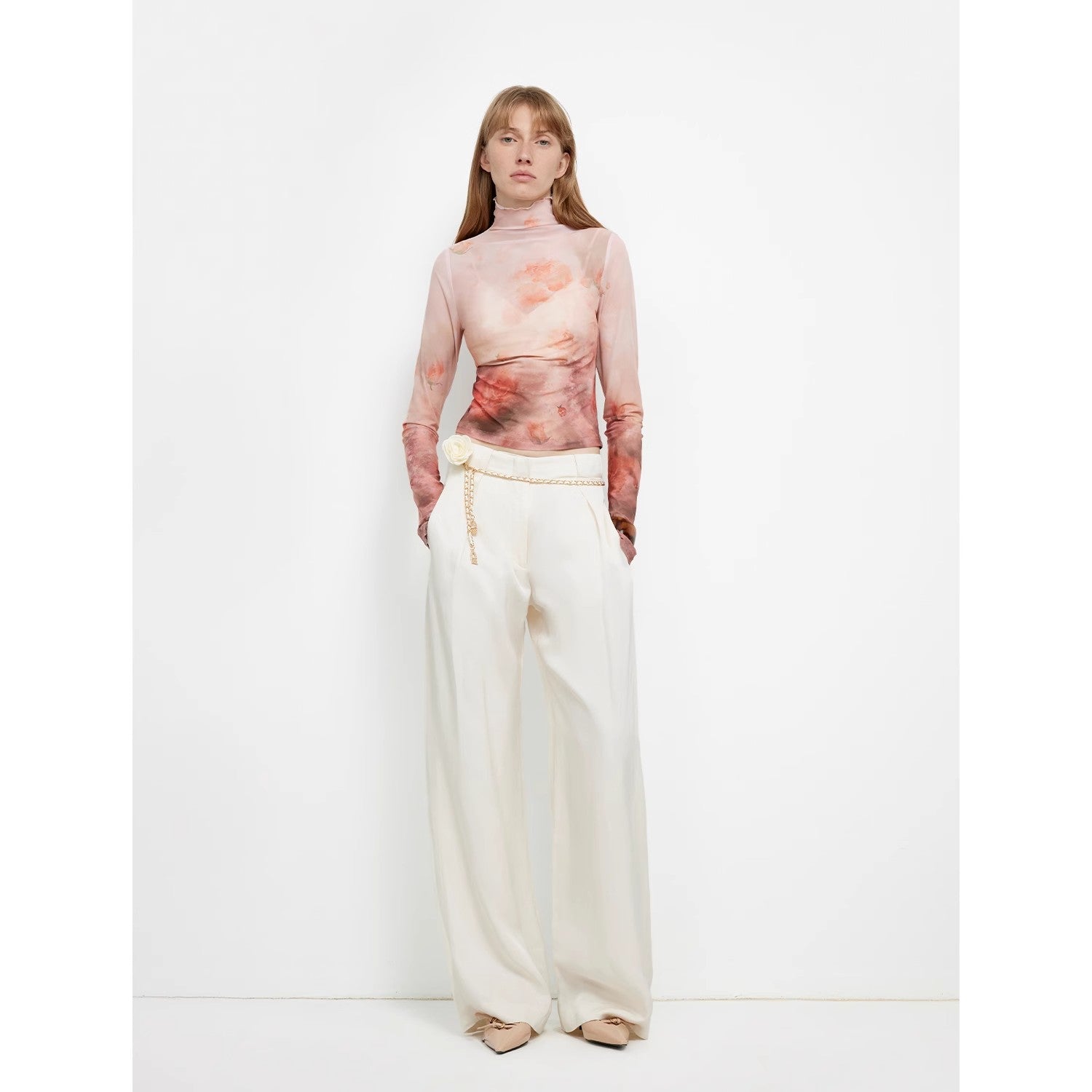 "Relaxed Old Money" Acetate Linen Old Money-Inspired Draped Mid-Waist Single-Pleat Straight-Leg Wide-Leg Casual Pants