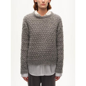 [FF×JW Collaboration Warm Exclusive] Classic Mohair Pullover Sweater with Textured Knit and Warmth-Enhancing Round Neck