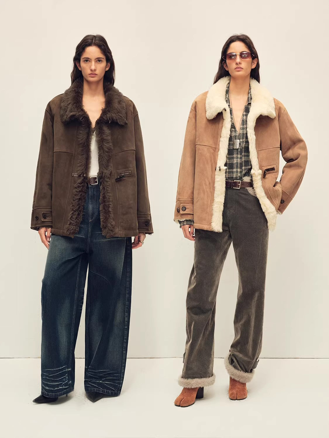 Firelady Fur Women‘s Shearling Jacket with Italian Tuscan Curly Wool Suede Collar“Glam Belle”