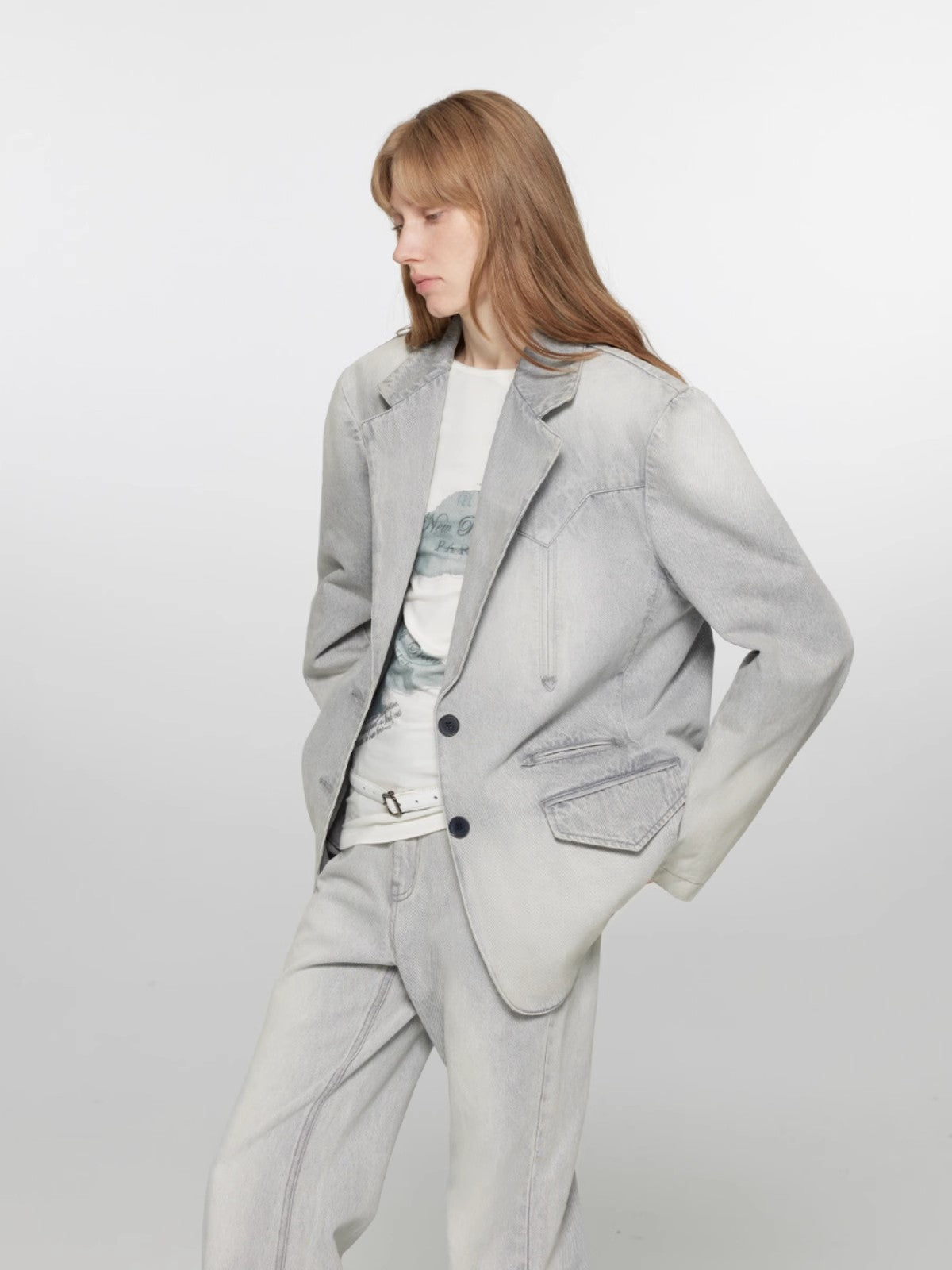 Discover Denim Heavy Washed Loose Fit Denim Jacket