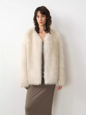 Romantic Nordic Imported colorful fox fur coat
