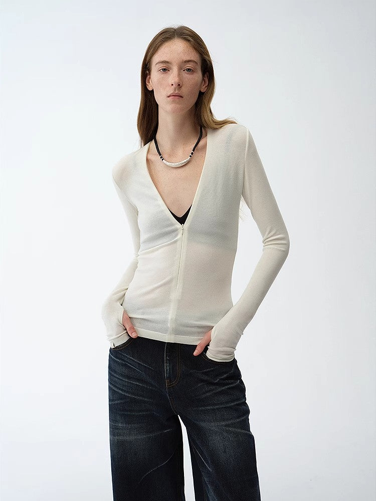 "Minimalist Moment" Simple Casual Lyocell Tencel Wool Blend Long Sleeve Bottoming Shirt Early Spring Top