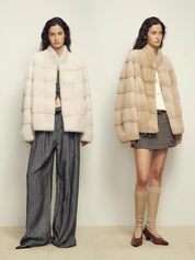 Fireladyfur Women's Purple Label Mink Coat | Horizontal Spine Tailoring | Mink Fur Outerwear“Legacy Mink”