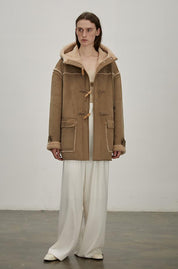 Quartet Short Hooded Shearling Jacket