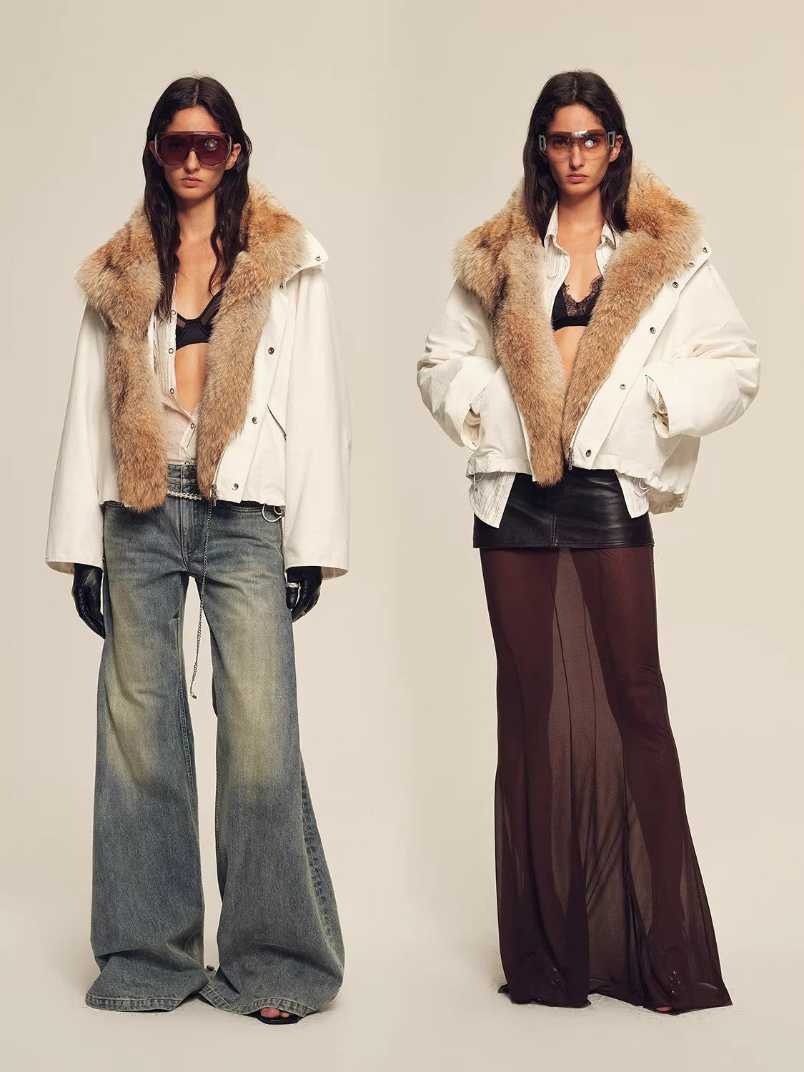 Firelady Fur Women's Fur Collar Parka with Coyote/Raccoon/Tokay Fur Trim "Epoch Winter Collection"