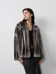 Star Rain Mink Collector's Edition V-Neck Full Draw Mink Coat