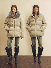 Firelady Fur Women's Fur-Trim Down Parka | Detachable Fox Fur Hood & 90% White Goose Down Fill“Frost Wild”