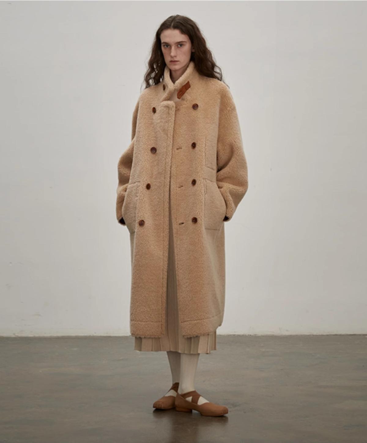 Christmas Elk Reversible Long Shearling Jacket