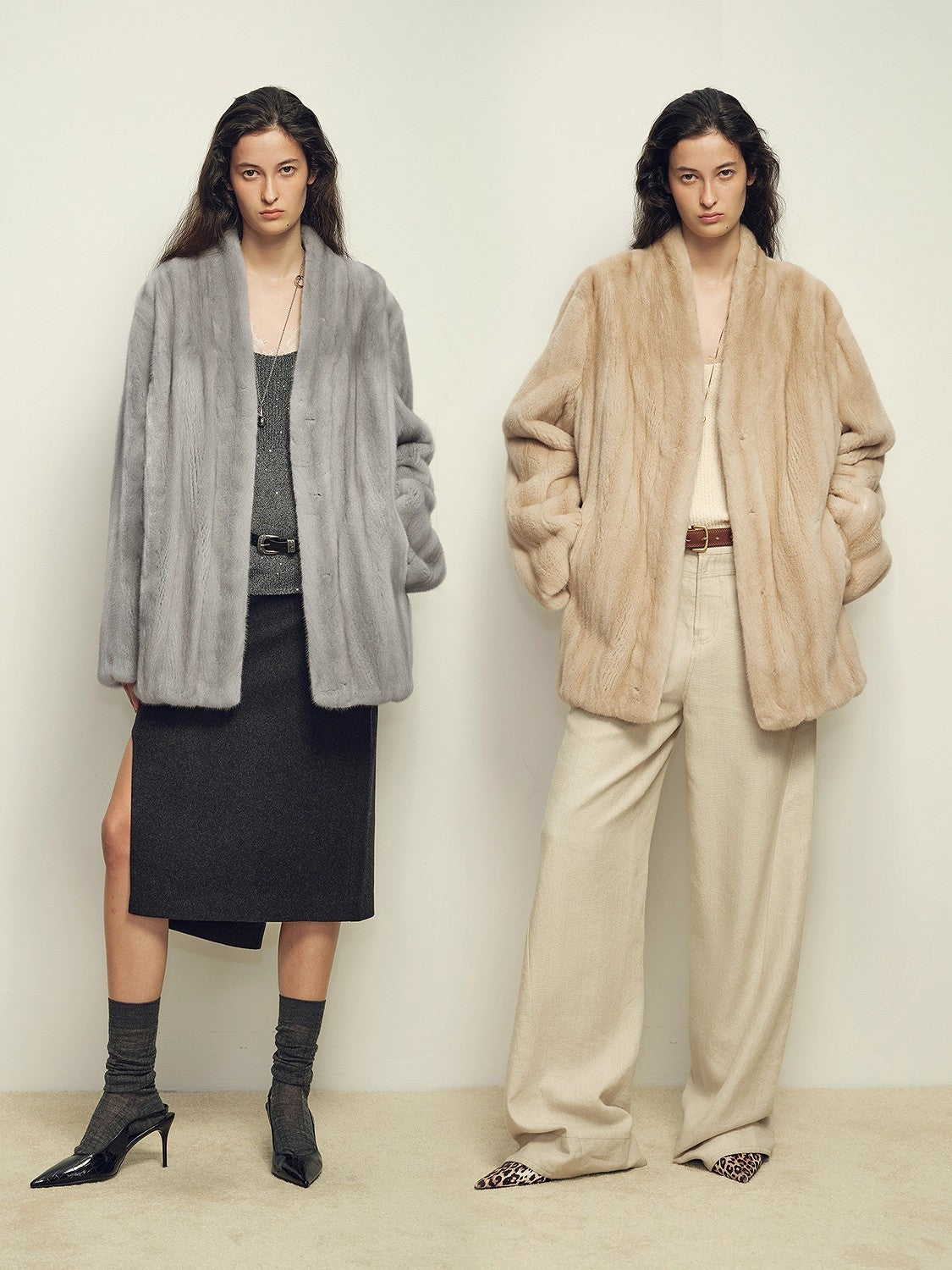 Firelady Fur Imported Kopenhagen Purple-Label Female Mink Full-Skin Woven V-Neck Fur Coat “Fairy Mountain Dew”