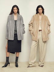 Firelady Fur Imported Kopenhagen Purple-Label Female Mink Full-Skin Woven V-Neck Fur Coat “Fairy Mountain Dew”