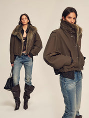 Firelady Fur Women's Fur Collar Parka with Coyote/Raccoon/Tokay Fur Trim "Epoch Winter Collection"