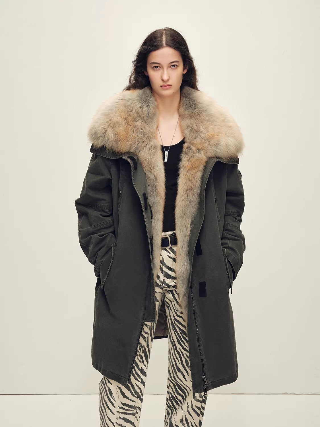 Firelady Fur Women's OVERSIZE Raccoon Fur Down Parka with Multi-Wear Design "Swan Feather Collection"
