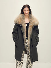 Firelady Fur Women's OVERSIZE Raccoon Fur Down Parka with Multi-Wear Design "Swan Feather Collection"