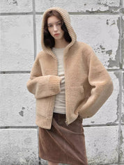 Bad boy hooded merino sheepskin jacket