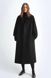 "Dream of Champs Elysees" riveted lapel wool coat women's autumn and winter coat