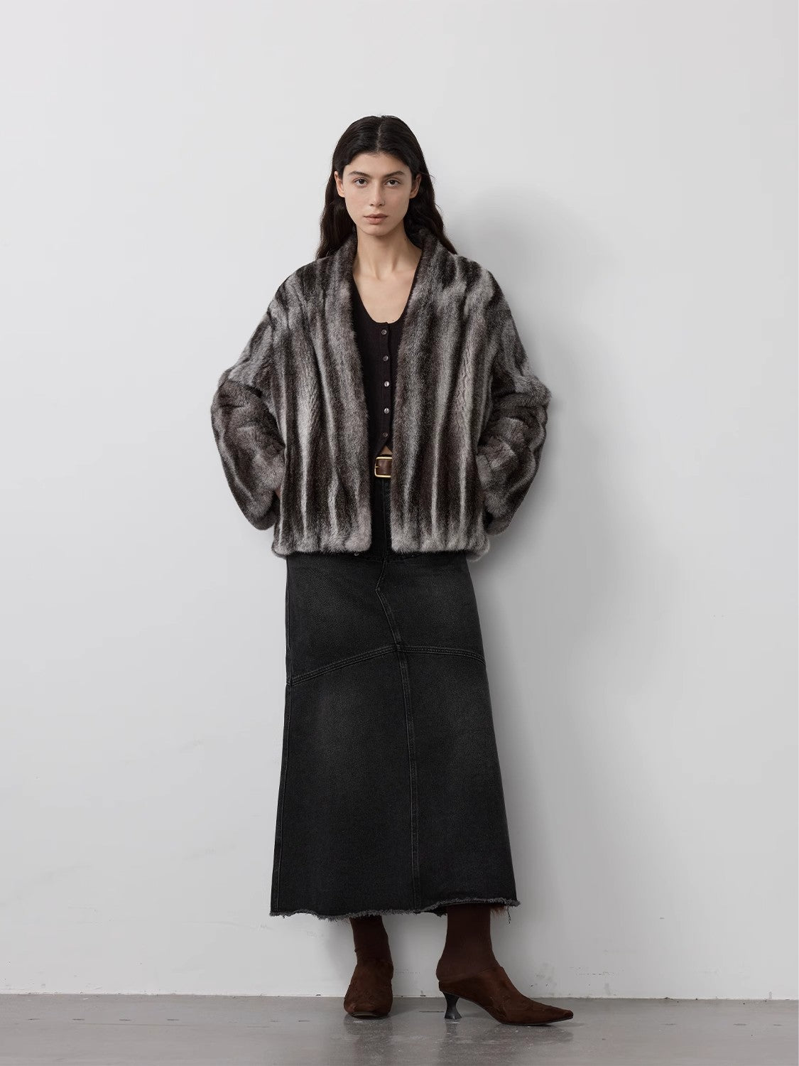 Star Rain Mink Collector's Edition V-Neck Full Draw Mink Coat