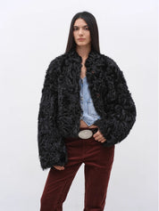 Little Bear's Thoughts New Zealand imported sheepskin coat