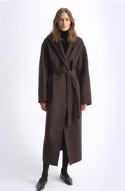 "Magic World" hooded cape Cashmere Australian wool double-faced wool coat