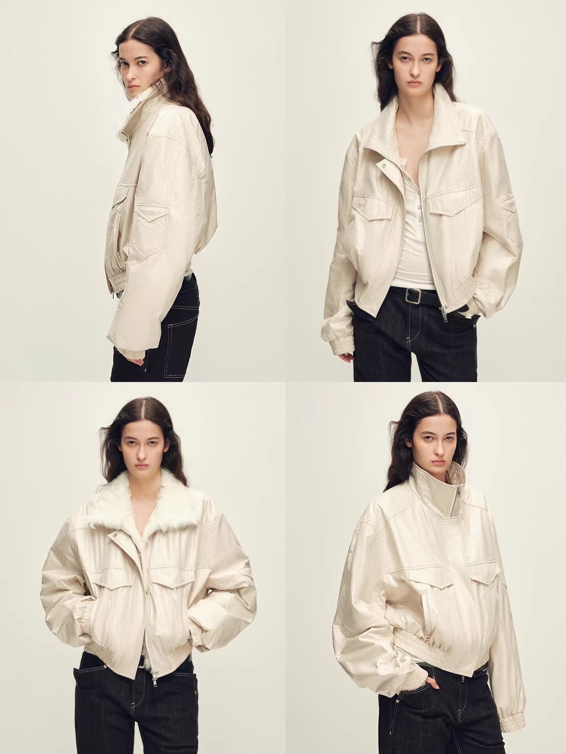 Firelady Fur Women's Multi-Color Fur Collar Parka - Pilot Jacket Style "Serene Heat Island"