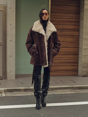 Firelady Fur Women's Goose Down Parka with Detachable Toscana Shearling Collar "Glacier Traveler"