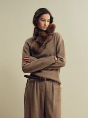 Firelady Fur Mink fur scarf Russian imported trendy retro vintage-style ribbed patchwork