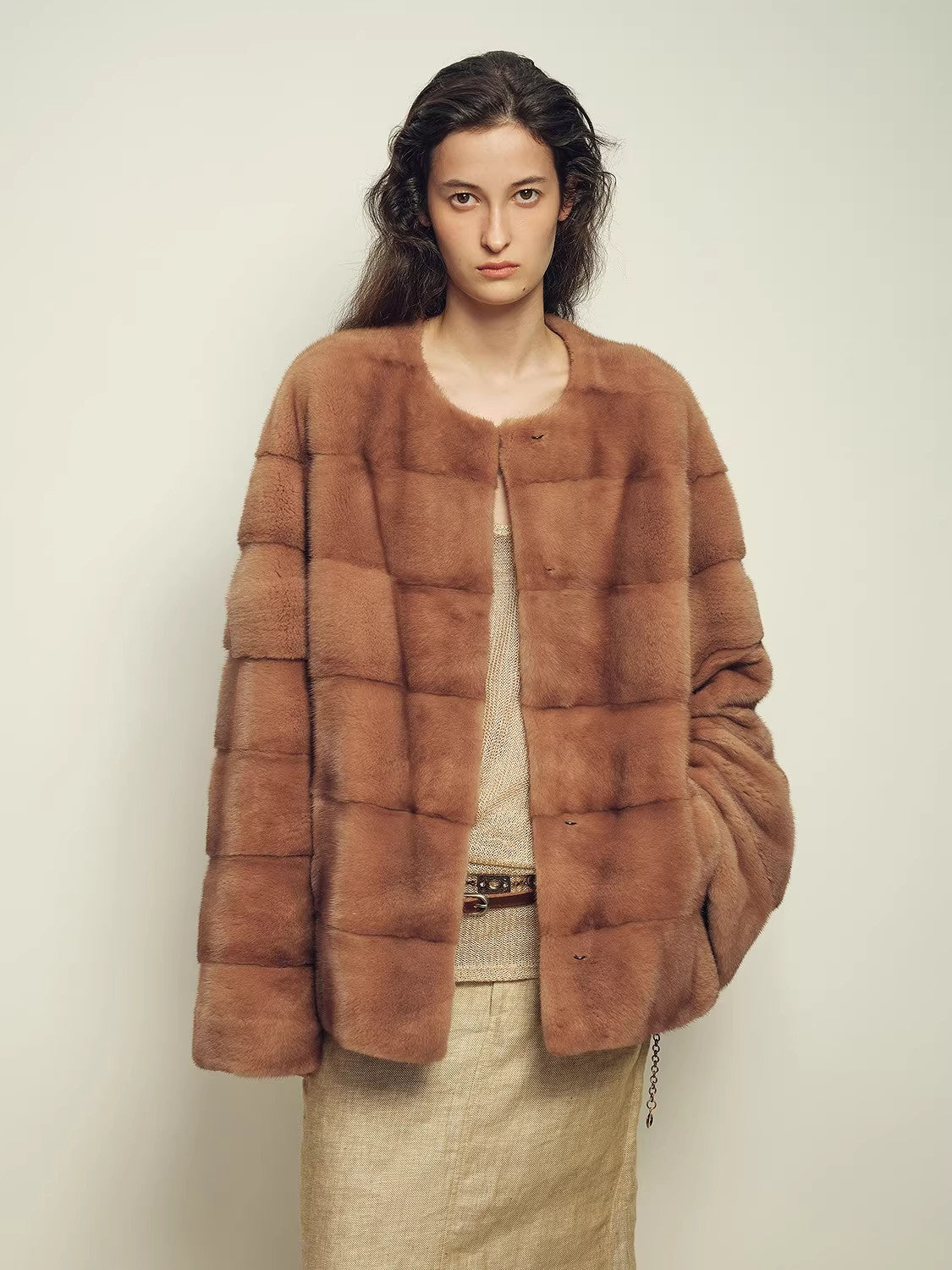 Fireladyfur Women's Purple Label Mink Coat | Horizontal Spine Tailoring | Mink Fur Outerwear“Legacy Mink”