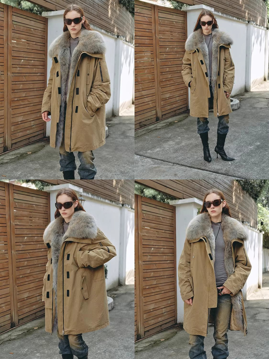 Firelady Fur Women's OVERSIZE Raccoon Fur Down Parka with Multi-Wear Design "Swan Feather Collection"