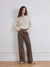 "Meteorite Fragments" Street Sense American Vintage Washed Straight Leg Jeans