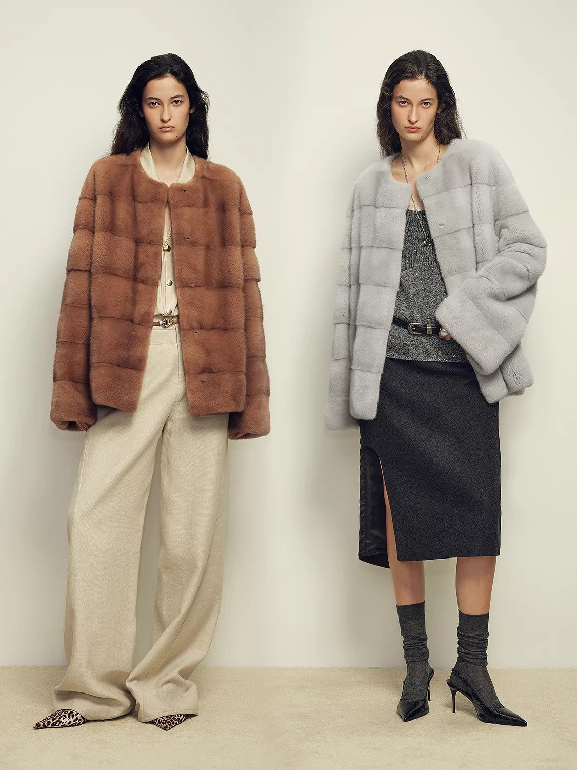 Fireladyfur Women's Purple Label Mink Coat | Horizontal Spine Tailoring | Mink Fur Outerwear“Legacy Mink”