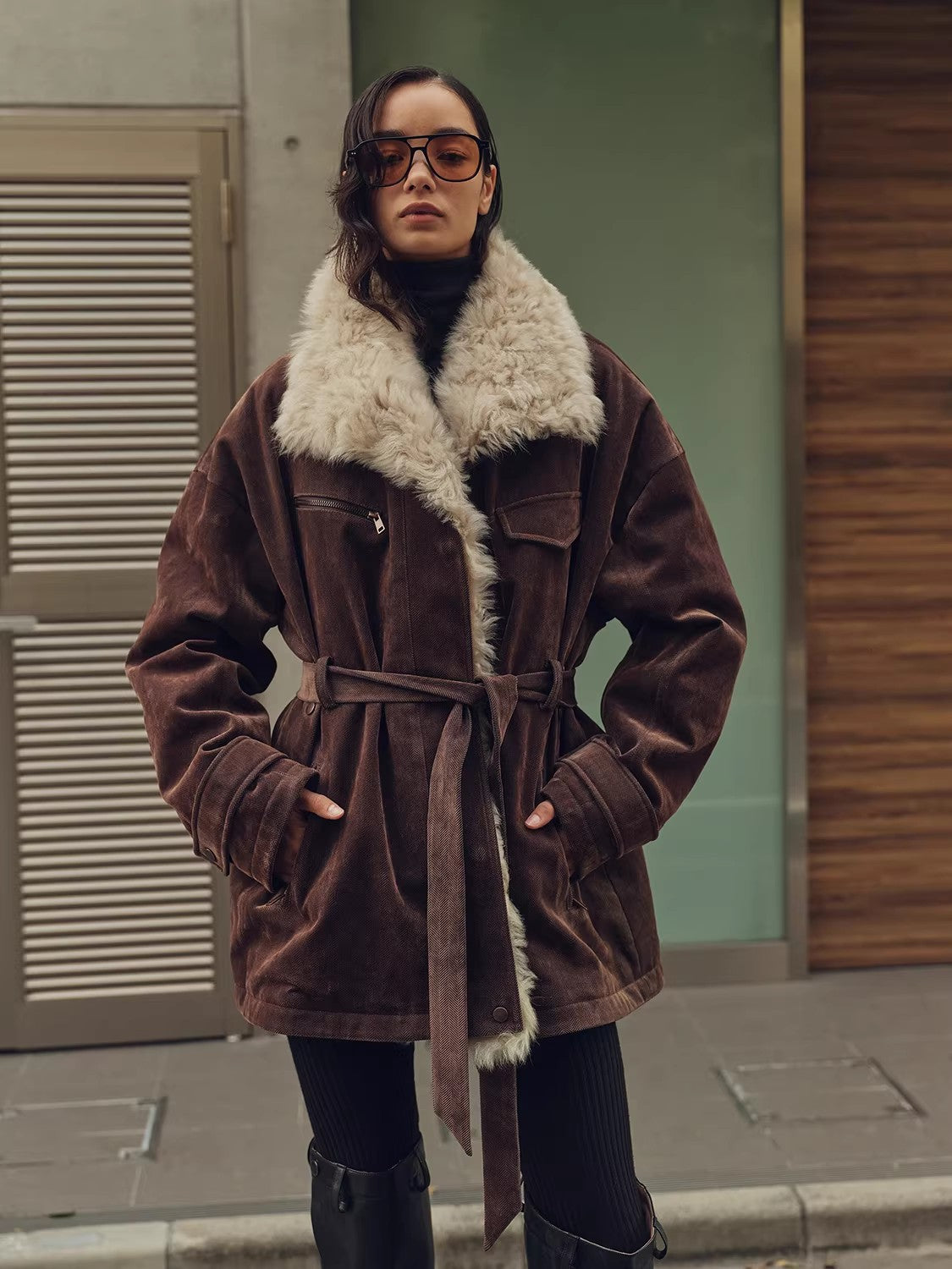 Firelady Fur Women's Goose Down Parka with Detachable Toscana Shearling Collar "Glacier Traveler"