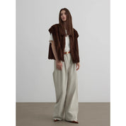 NAMA Chocolate Brownie Imported Whole Mink Vest Fur Coat