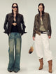 Women's imported first-layer suede sheepskin short autumn leather jacket