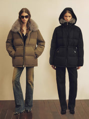 Firelady Fur Women's Fur-Trim Down Parka | Detachable Fox Fur Hood & 90% White Goose Down Fill“Frost Wild”