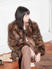 Leopard Resurgence Special limited edition natural color fox hair spotted fur coat