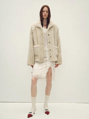 Imported velvet stand-up lapel hand-woven mink fur coat "Hokkaido Dreamweaver"