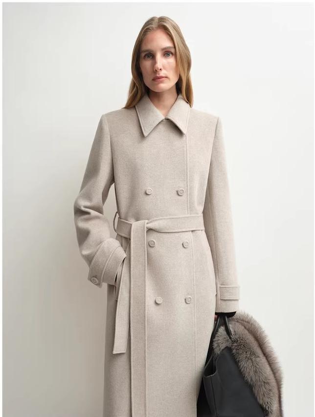 Fireladyfur Women's Alpaca Wool Coat with Detachable Cape "Elegant Silhouette"