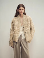 Firelady Fur Women‘s Shearling  Coat | Rippled Waterwave Pattern, Rare Lake Lamb“Mole Manor”