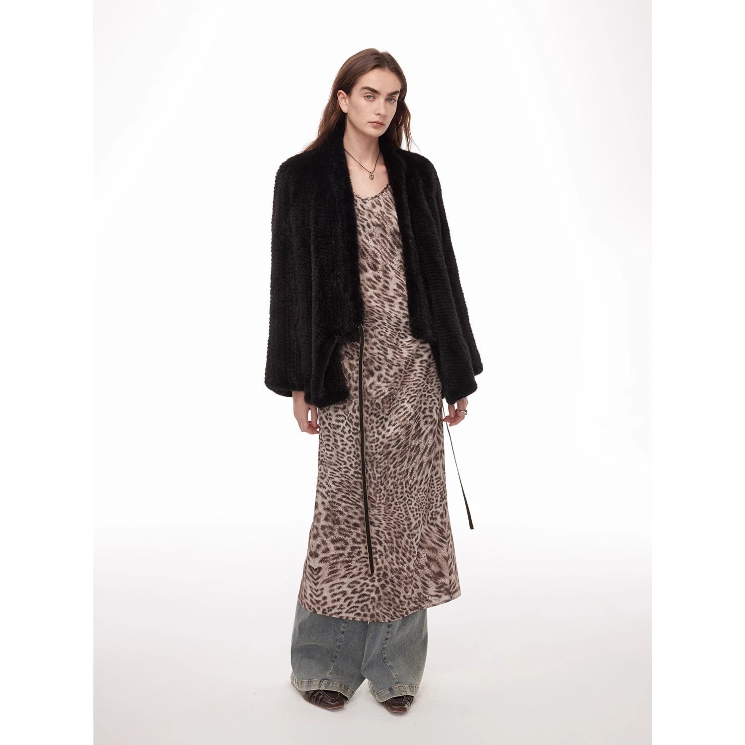 "Texture Mink" Lightweight and Warm, Handcrafted Double-sided Knitted Loose Mink Fur Coat for Women