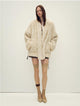 Loose-fitting two-tone gradient-dyed long woven Rex rabbit fur coat "Artistic Weaving"