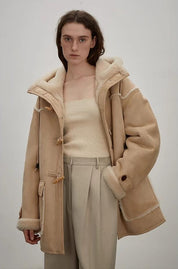 Quartet Short Hooded Shearling Jacket