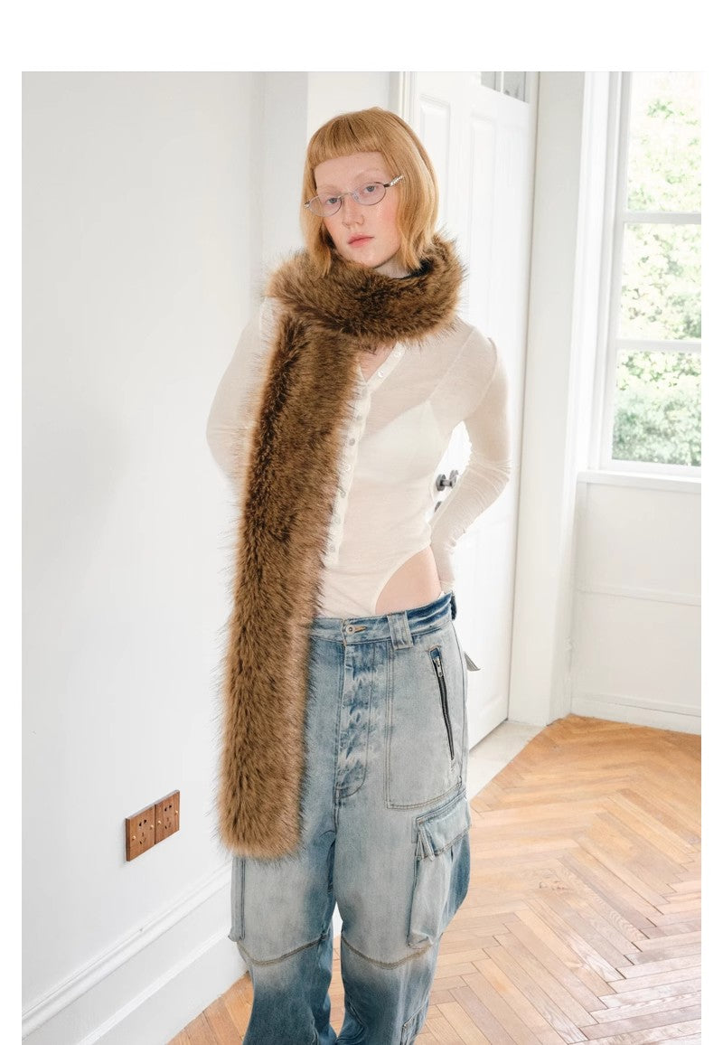 Fashionable sexy fur scarf versatile and warm