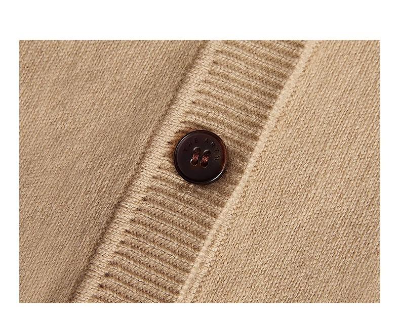 Australian merino wool loose V-neck wool knitted cardigan