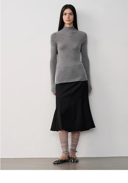 "Minimalist Dopamine" seamless Yangtze machine-washable 2/48 superfine Merino wool base layer knit sweater