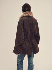 Firelady Women's Sheepskin Parka coat with Two-Tone Toscana Coyote Fur Collar“Wilderness Parka”