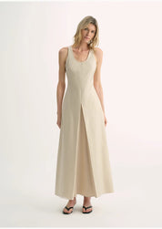 "Simple Love" High Density Modal Mulberry Silk Insert U-neck Vest Dress