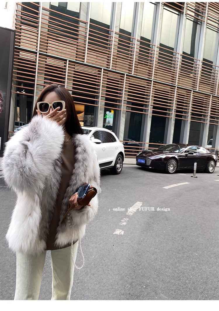 Yukino Dream Imported Colorful Fox Fur Coat from Finland