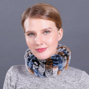 Rex rabbit fur scarf elastic woven fur neck scarf